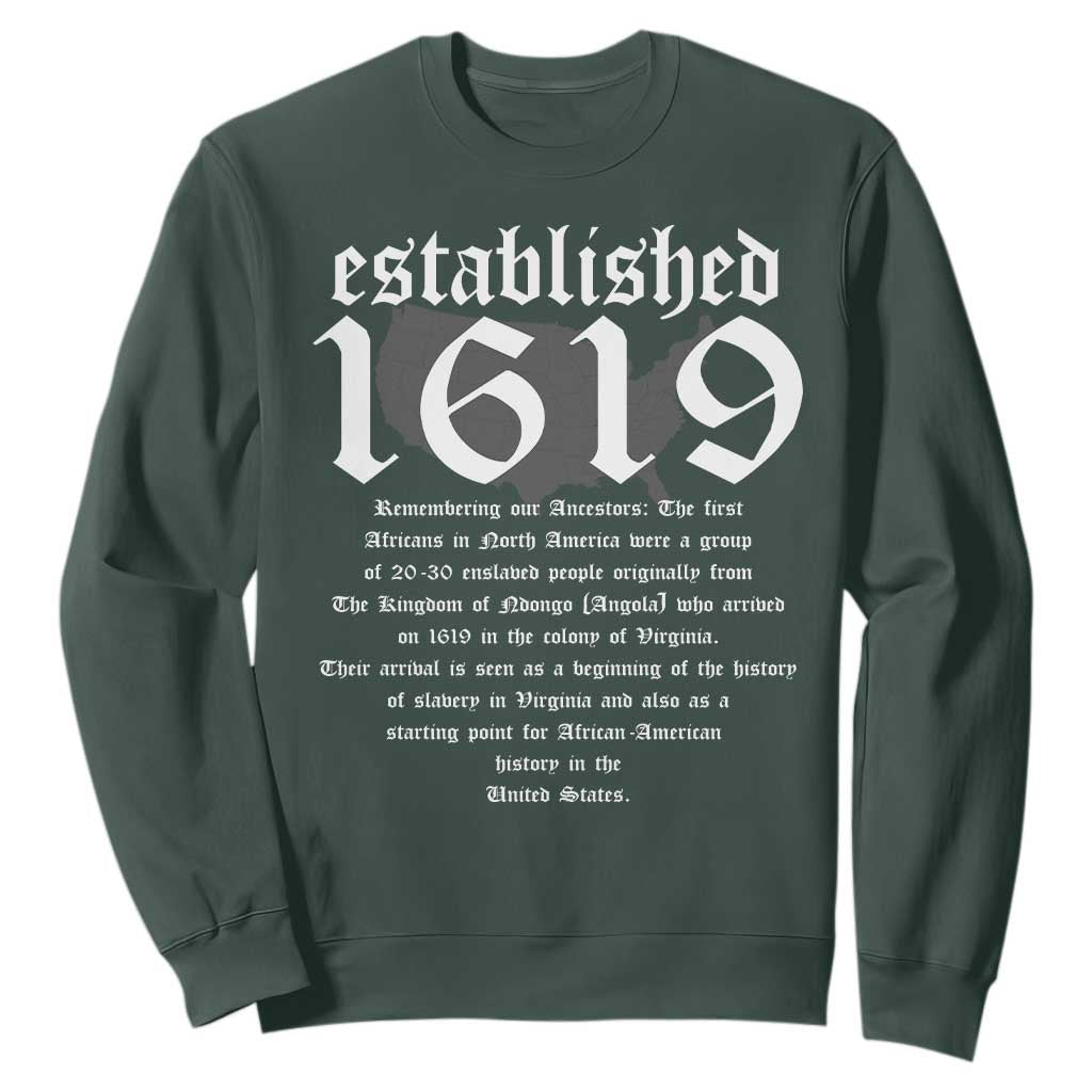 African American History Established 1619 Sweatshirt Project American Map Retro Vintage TS02