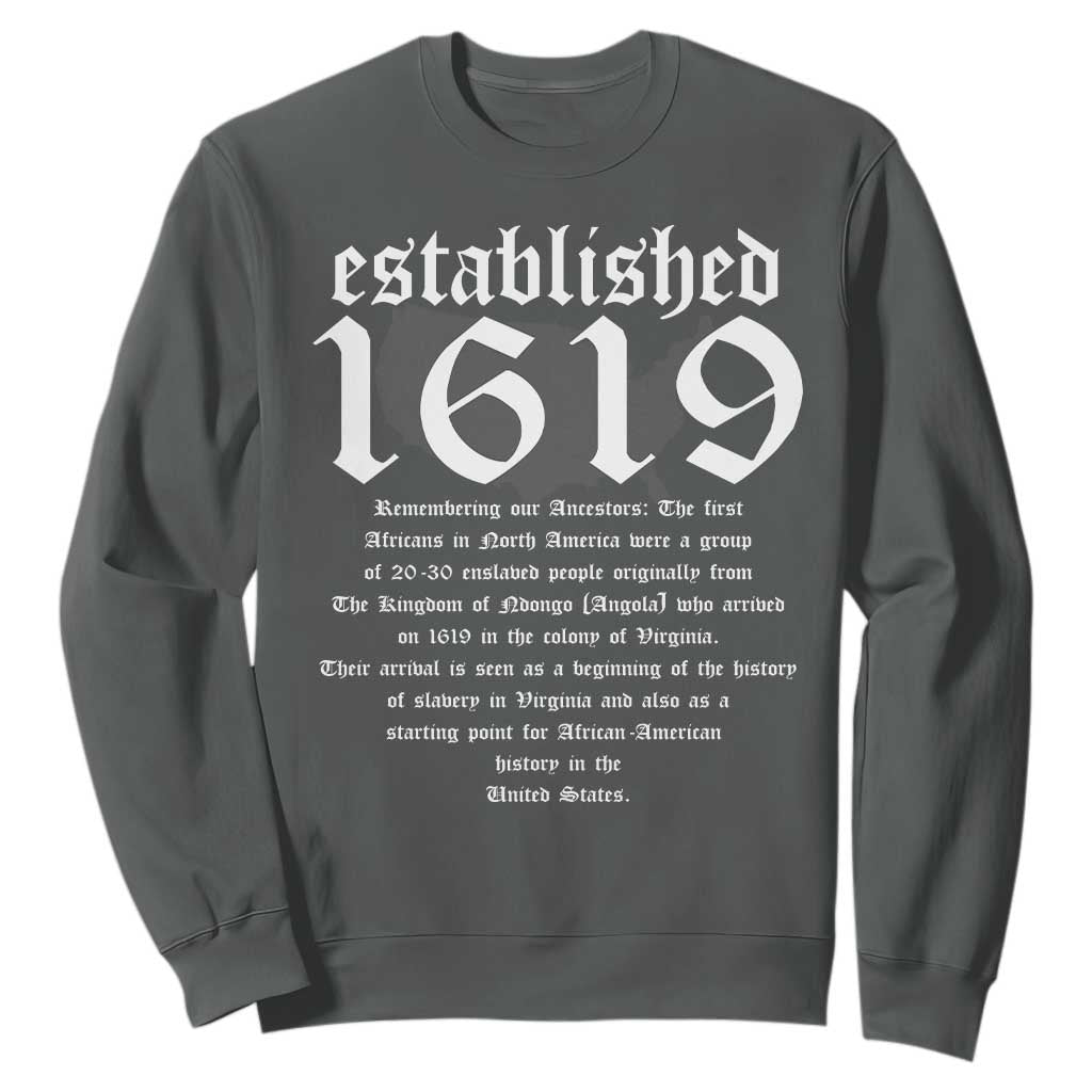 African American History Established 1619 Sweatshirt Project American Map Retro Vintage TS02