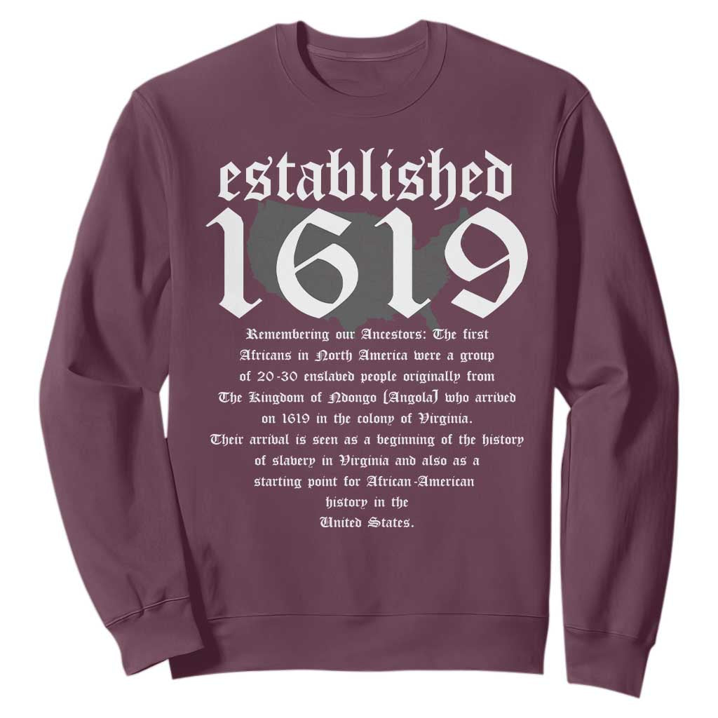 African American History Established 1619 Sweatshirt Project American Map Retro Vintage TS02