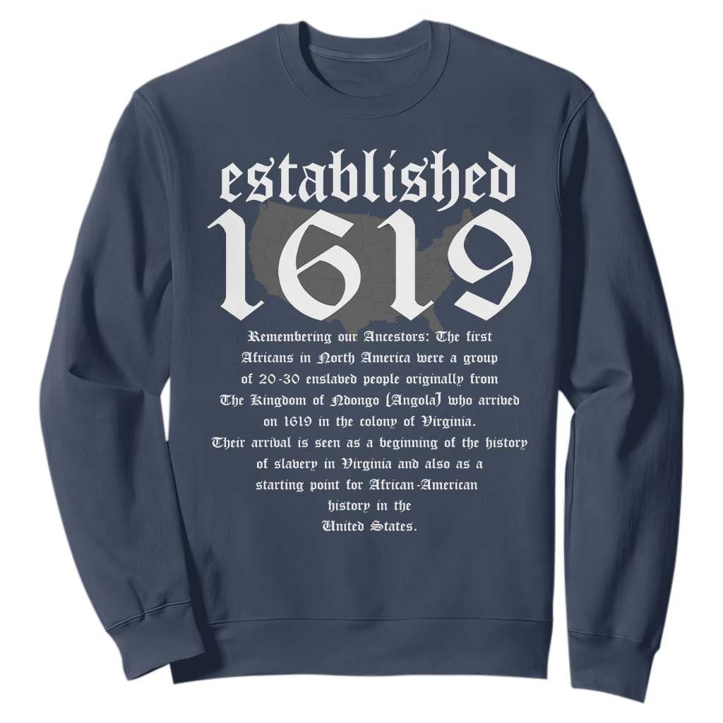 African American History Established 1619 Sweatshirt Project American Map Retro Vintage TS02