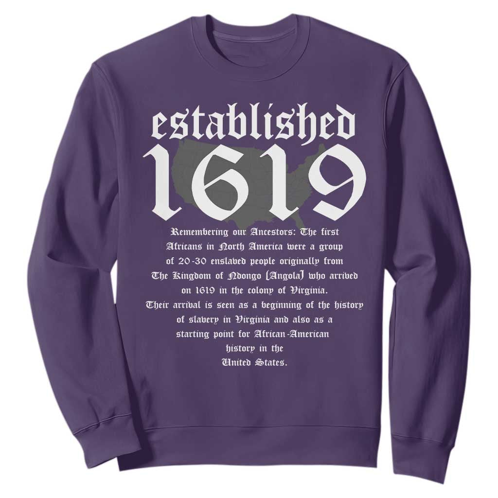 African American History Established 1619 Sweatshirt Project American Map Retro Vintage TS02