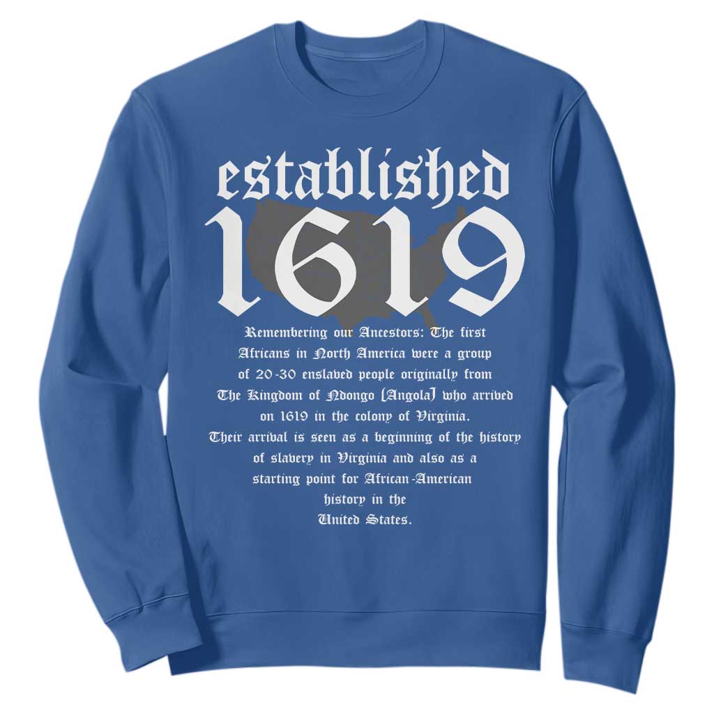African American History Established 1619 Sweatshirt Project American Map Retro Vintage TS02