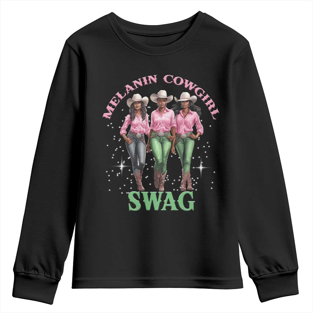 African Melanin Cowgirl Swag Youth Sweatshirt Cowgirls Black History TS02