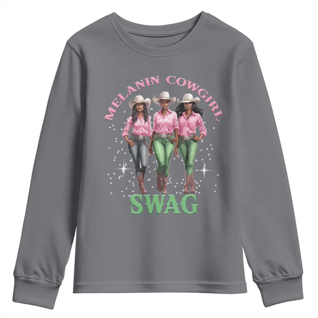 African Melanin Cowgirl Swag Youth Sweatshirt Cowgirls Black History TS02
