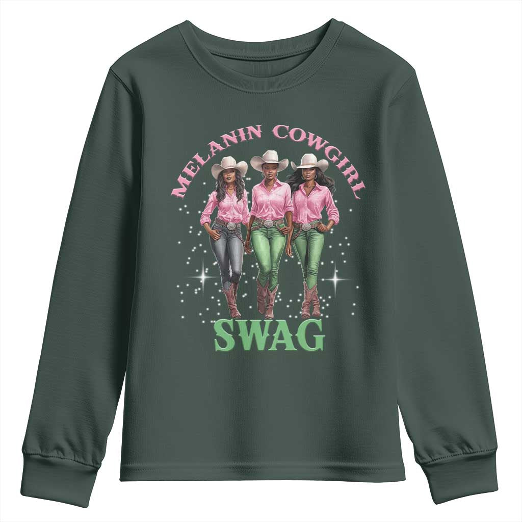 African Melanin Cowgirl Swag Youth Sweatshirt Cowgirls Black History TS02