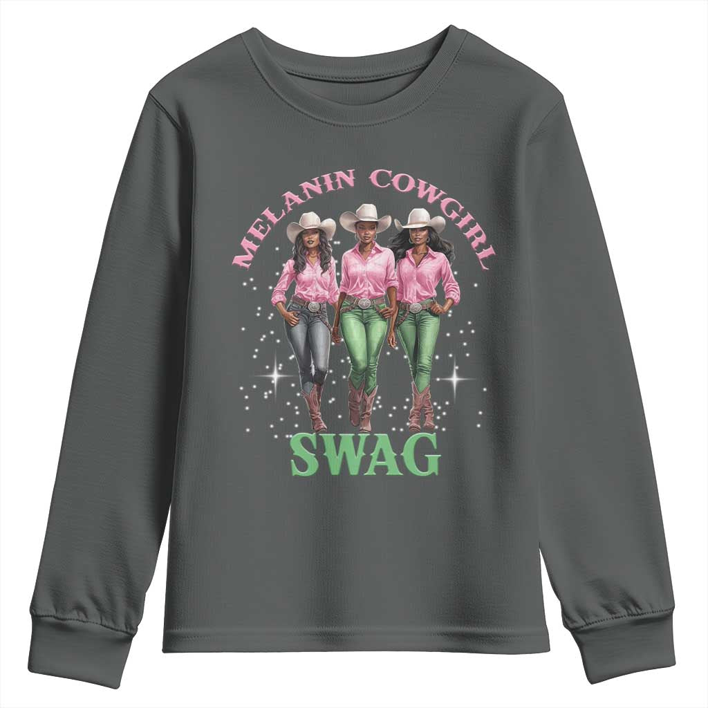 African Melanin Cowgirl Swag Youth Sweatshirt Cowgirls Black History TS02