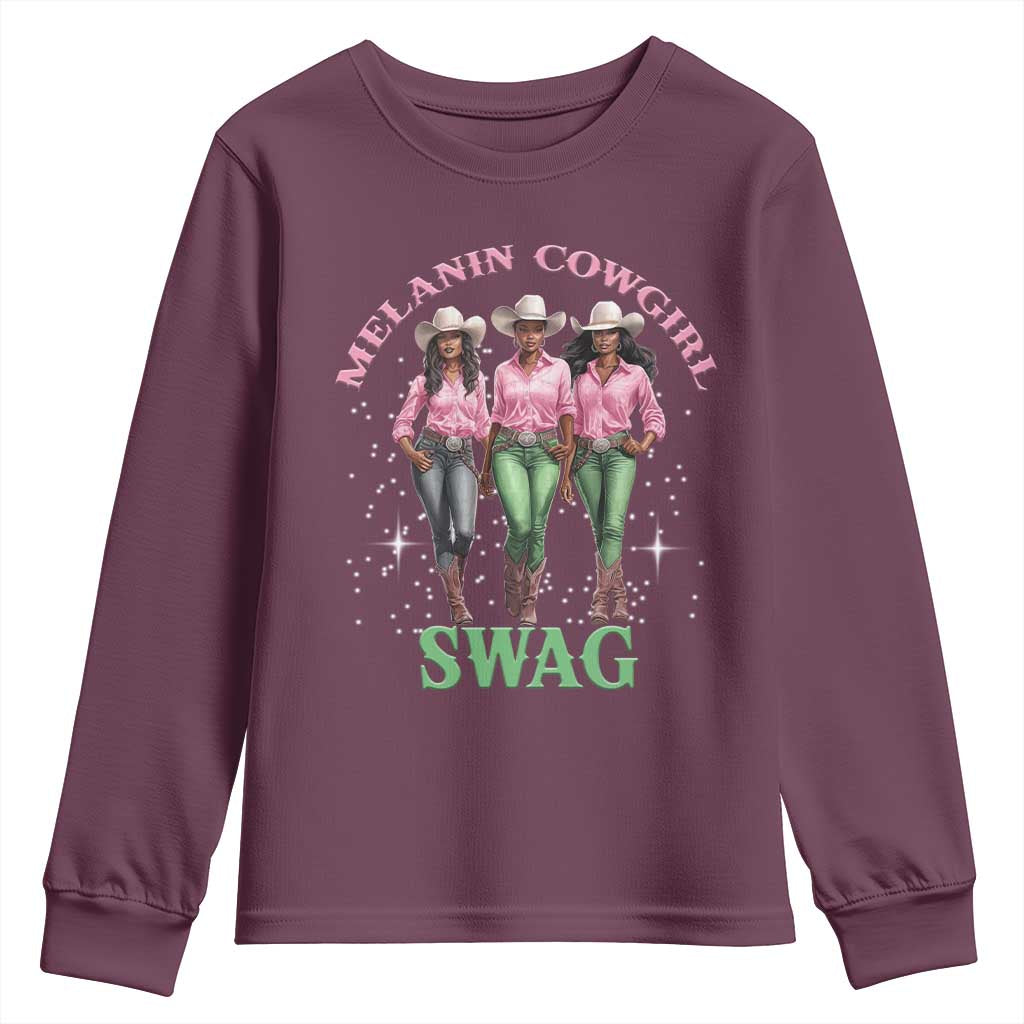 African Melanin Cowgirl Swag Youth Sweatshirt Cowgirls Black History TS02