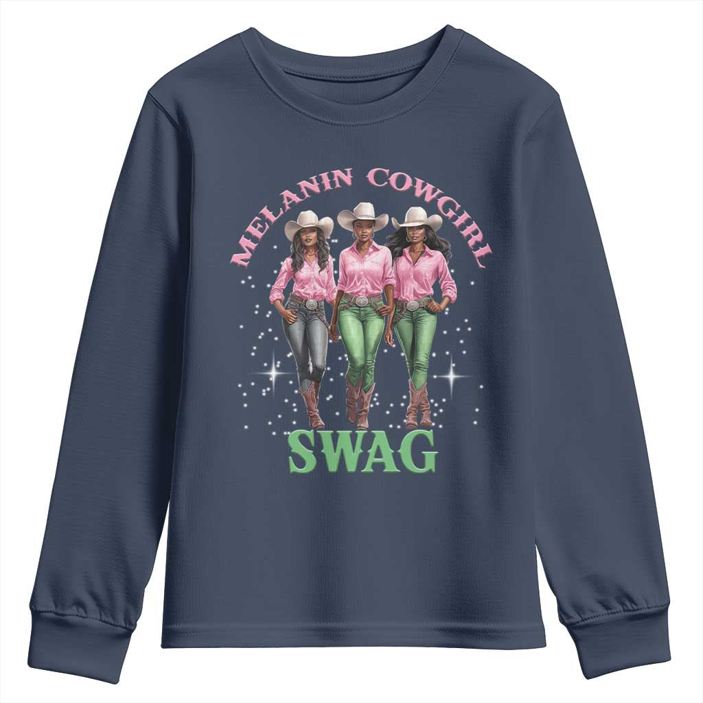 African Melanin Cowgirl Swag Youth Sweatshirt Cowgirls Black History TS02