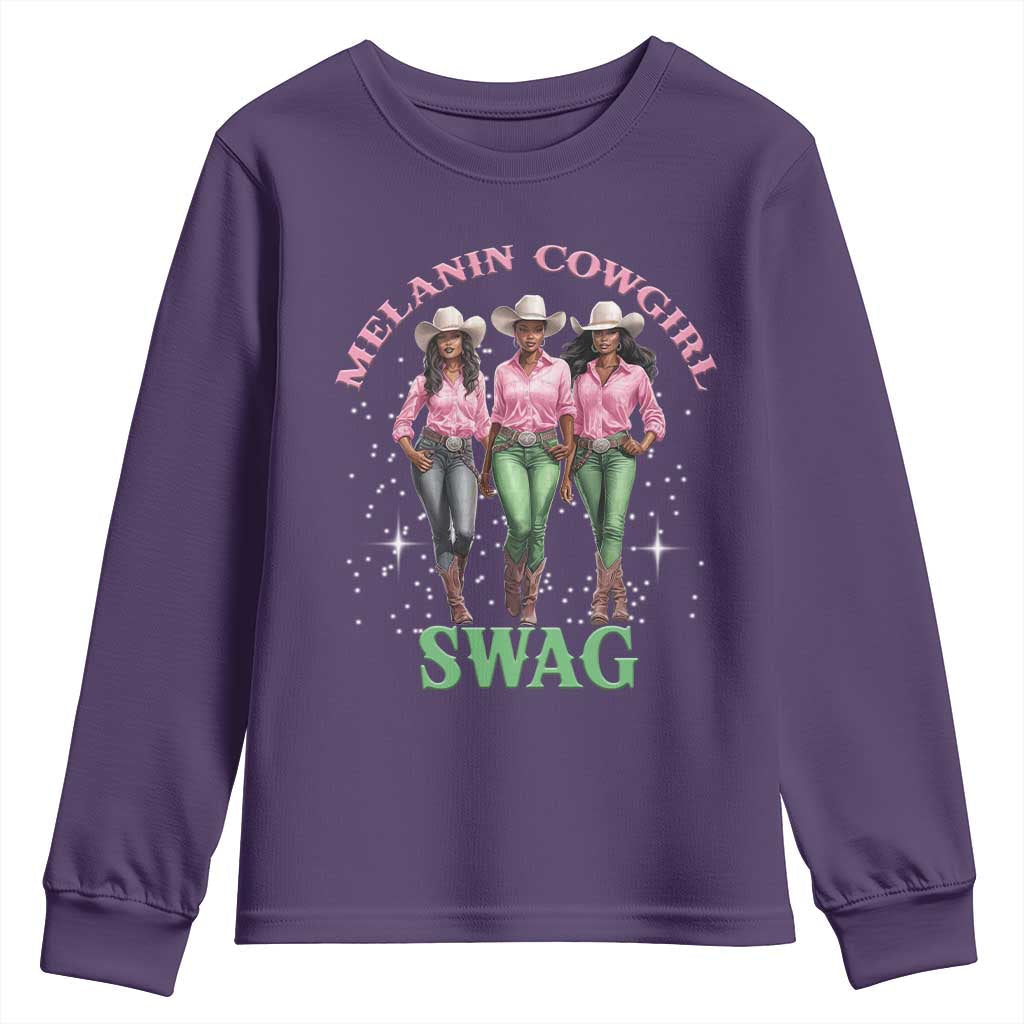 African Melanin Cowgirl Swag Youth Sweatshirt Cowgirls Black History TS02