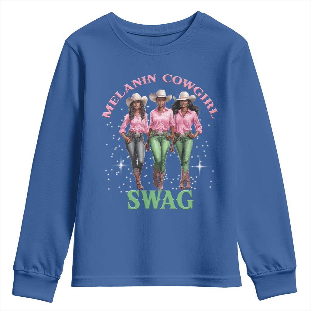 African Melanin Cowgirl Swag Youth Sweatshirt Cowgirls Black History TS02