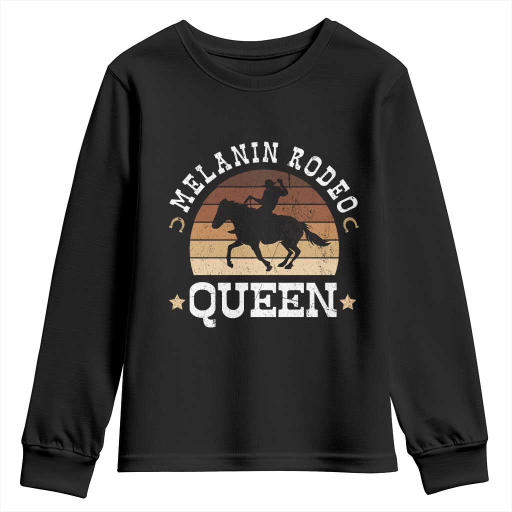 African Melanin Rodeo Queen Youth Sweatshirt Cowgirl Riding Horse Cowgirls Retro TS02