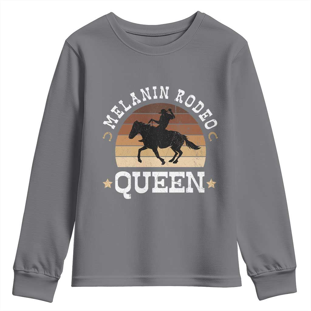 African Melanin Rodeo Queen Youth Sweatshirt Cowgirl Riding Horse Cowgirls Retro TS02