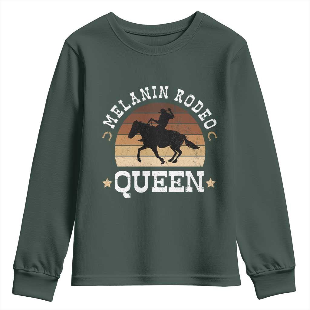 African Melanin Rodeo Queen Youth Sweatshirt Cowgirl Riding Horse Cowgirls Retro TS02