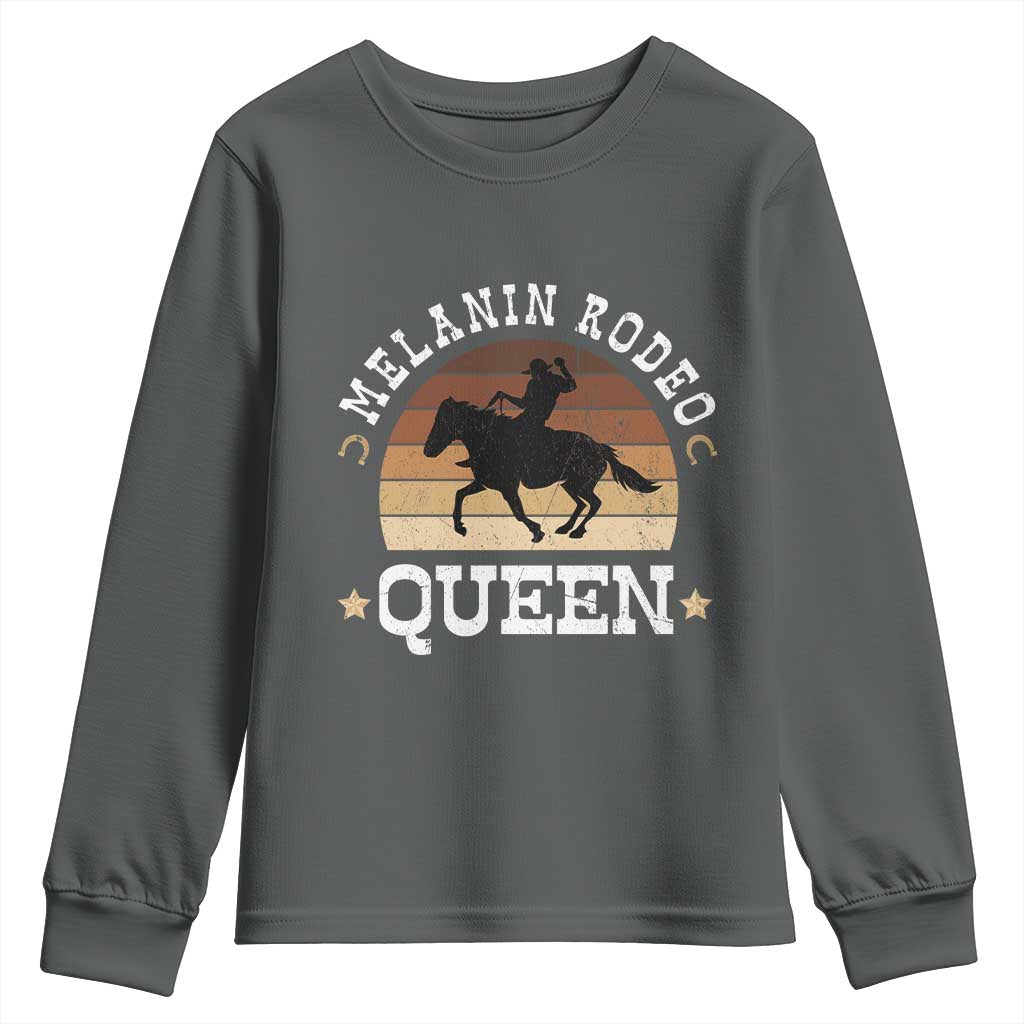 African Melanin Rodeo Queen Youth Sweatshirt Cowgirl Riding Horse Cowgirls Retro TS02