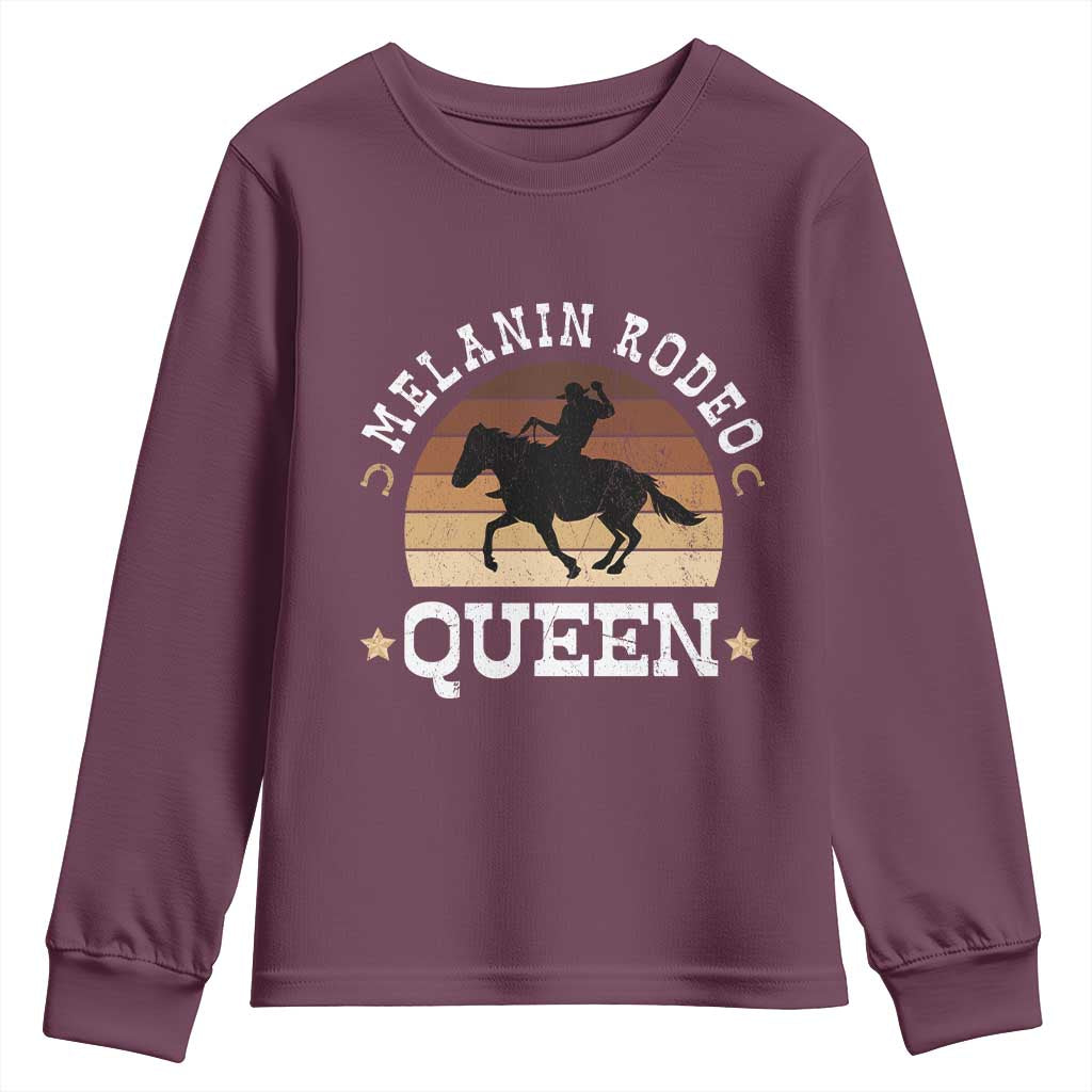 African Melanin Rodeo Queen Youth Sweatshirt Cowgirl Riding Horse Cowgirls Retro TS02