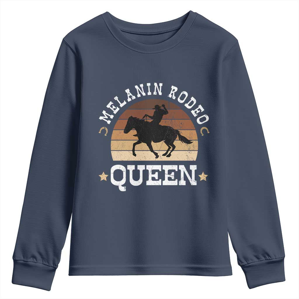 African Melanin Rodeo Queen Youth Sweatshirt Cowgirl Riding Horse Cowgirls Retro TS02