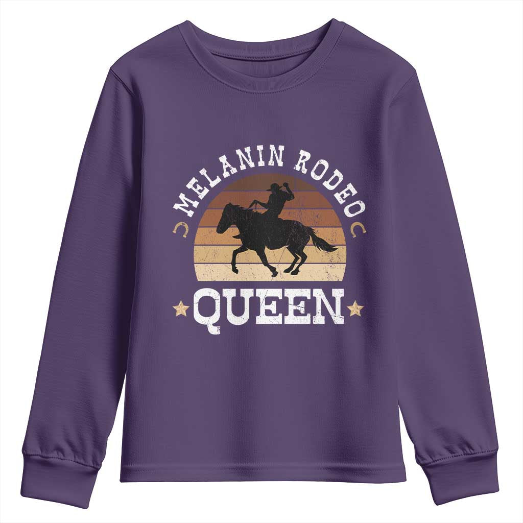African Melanin Rodeo Queen Youth Sweatshirt Cowgirl Riding Horse Cowgirls Retro TS02