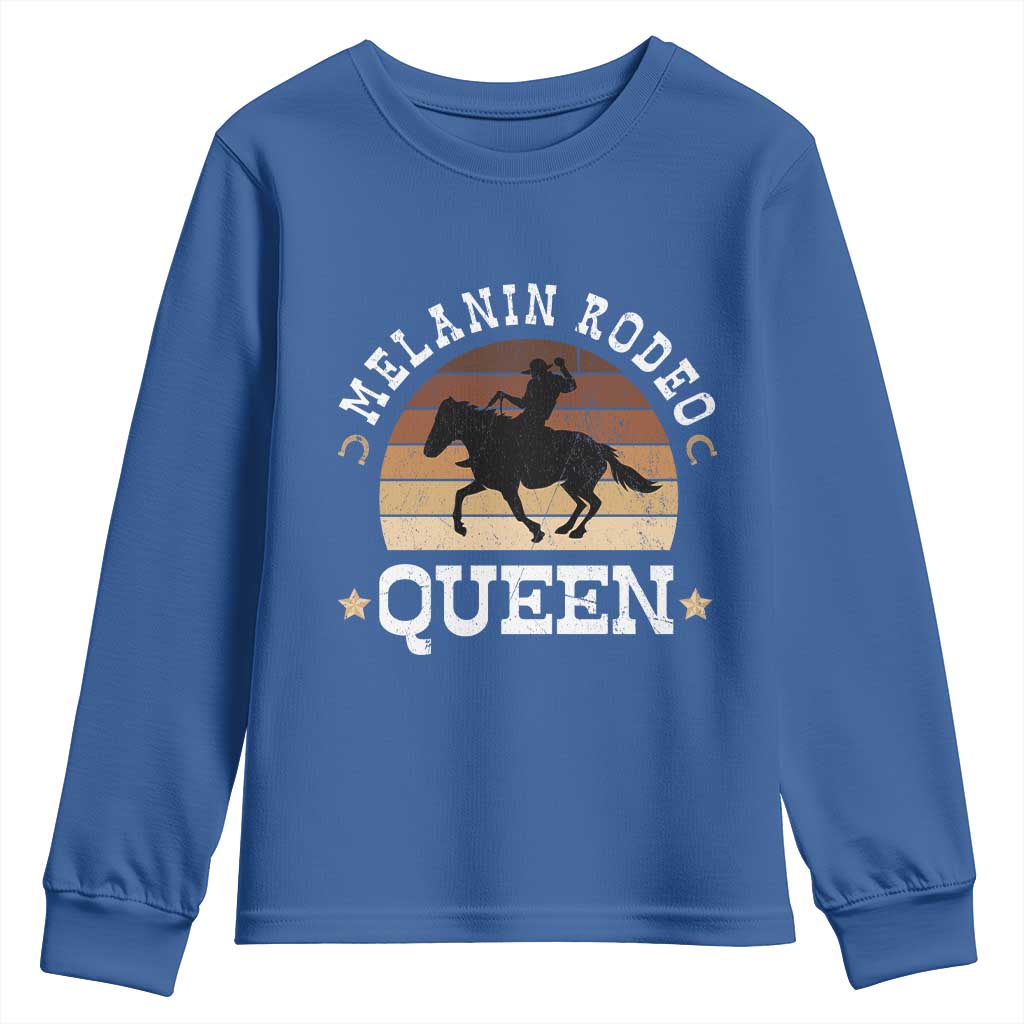 African Melanin Rodeo Queen Youth Sweatshirt Cowgirl Riding Horse Cowgirls Retro TS02