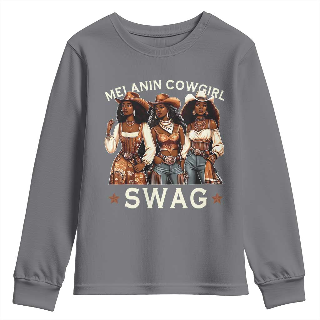 African Melanin Cowgirl Swag Youth Sweatshirt Slay Cowgirls Black History TS02