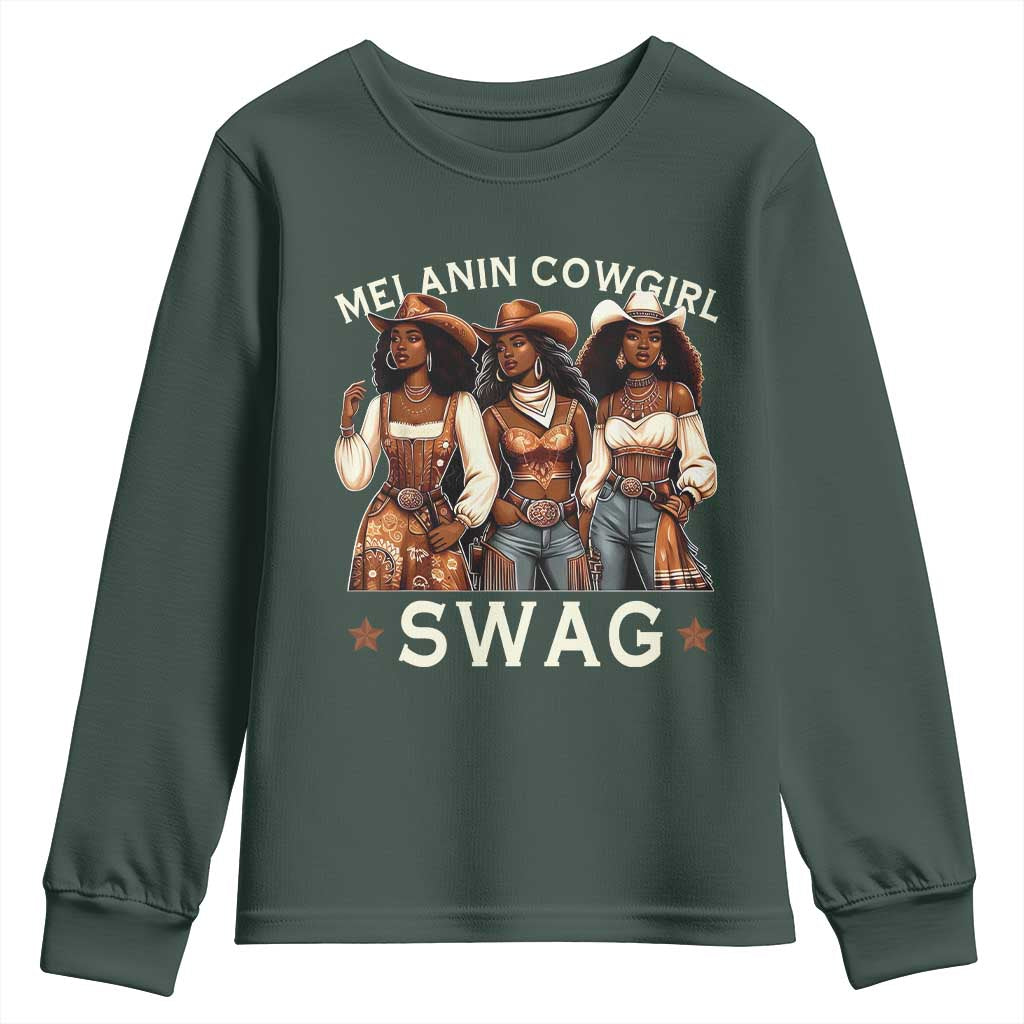 African Melanin Cowgirl Swag Youth Sweatshirt Slay Cowgirls Black History TS02