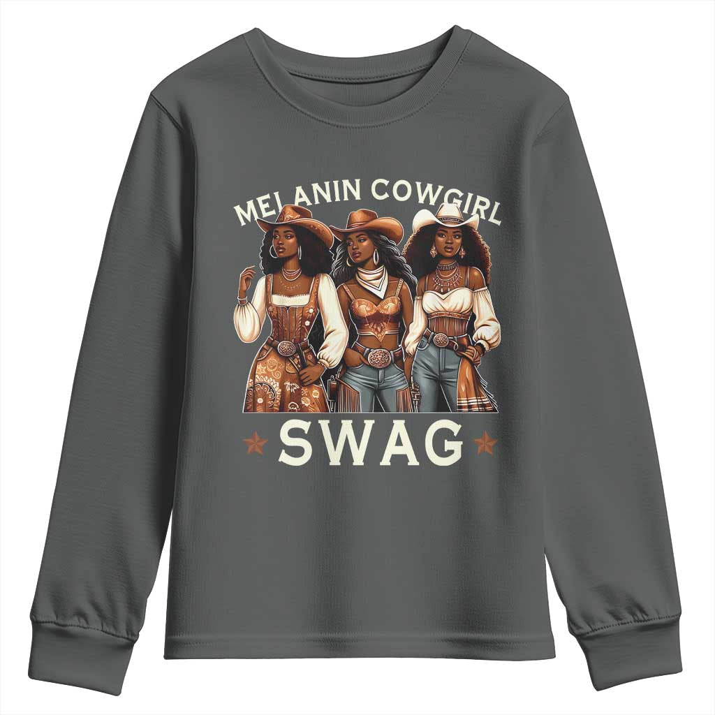African Melanin Cowgirl Swag Youth Sweatshirt Slay Cowgirls Black History TS02