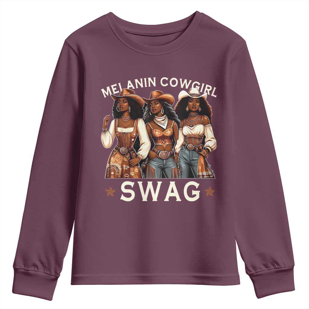 African Melanin Cowgirl Swag Youth Sweatshirt Slay Cowgirls Black History TS02