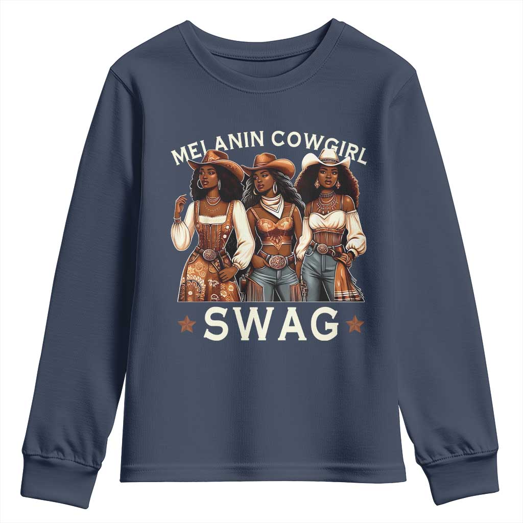 African Melanin Cowgirl Swag Youth Sweatshirt Slay Cowgirls Black History TS02
