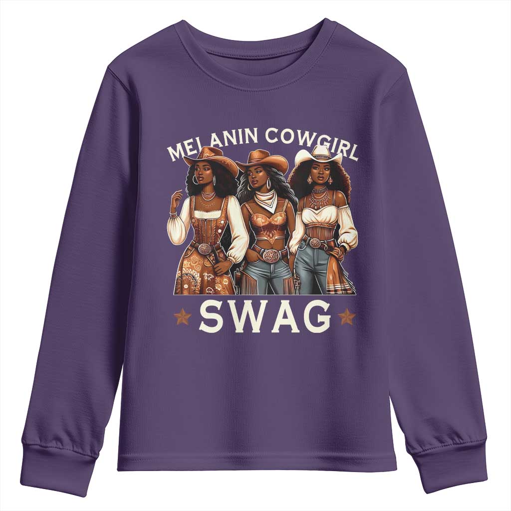 African Melanin Cowgirl Swag Youth Sweatshirt Slay Cowgirls Black History TS02