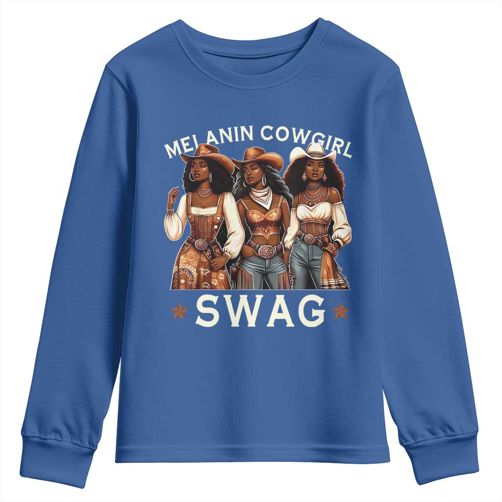 African Melanin Cowgirl Swag Youth Sweatshirt Slay Cowgirls Black History TS02