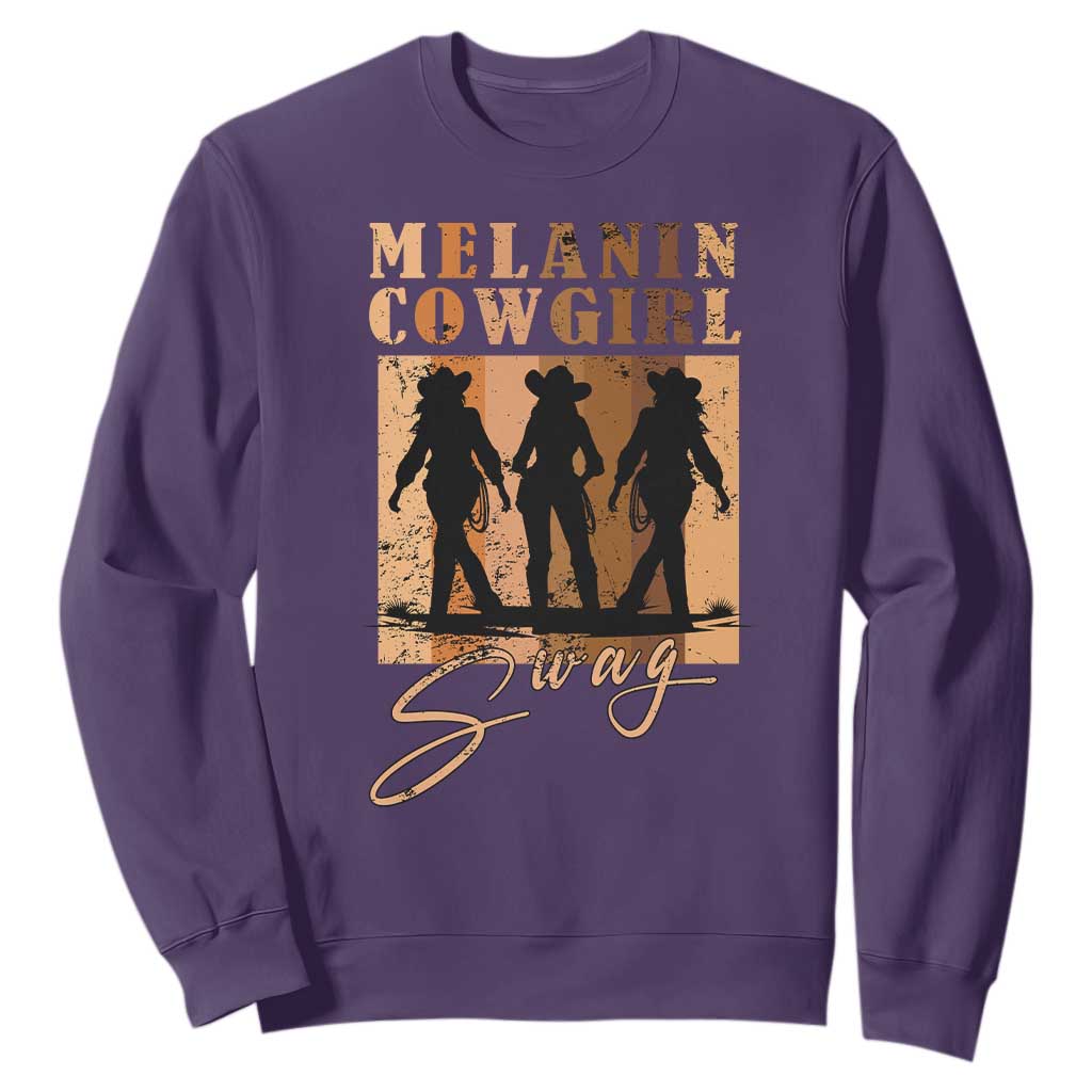 African Melanin Cowgirl Swag Sweatshirt Cowgirls Black History Pride Retro TS02