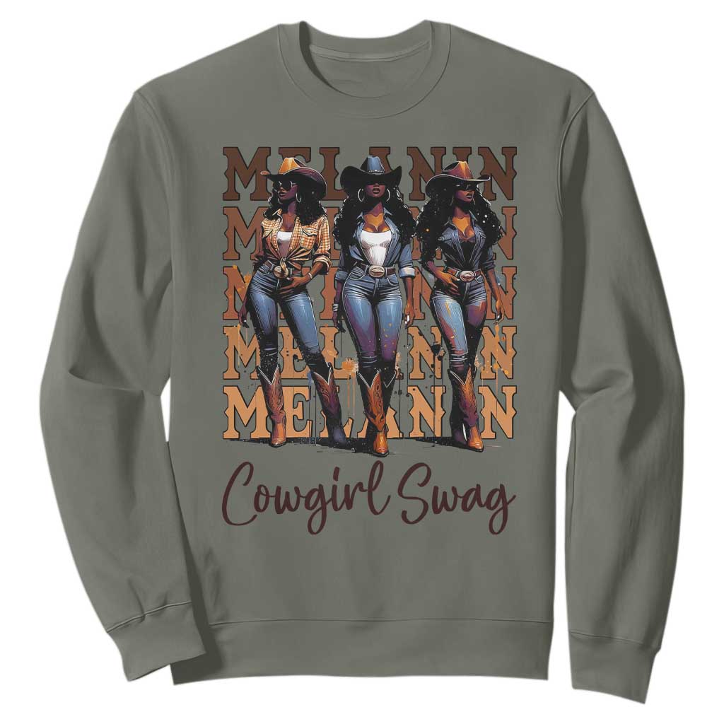 African Melanin Cowgirl Swag Sweatshirt Cowgirls Black History Pride TS02