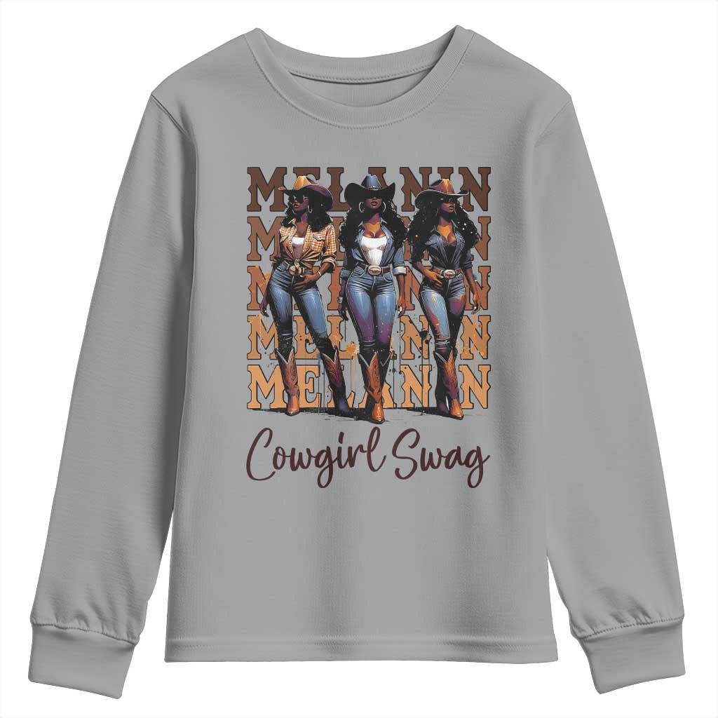 African Melanin Cowgirl Swag Youth Sweatshirt Cowgirls Black History Pride TS02