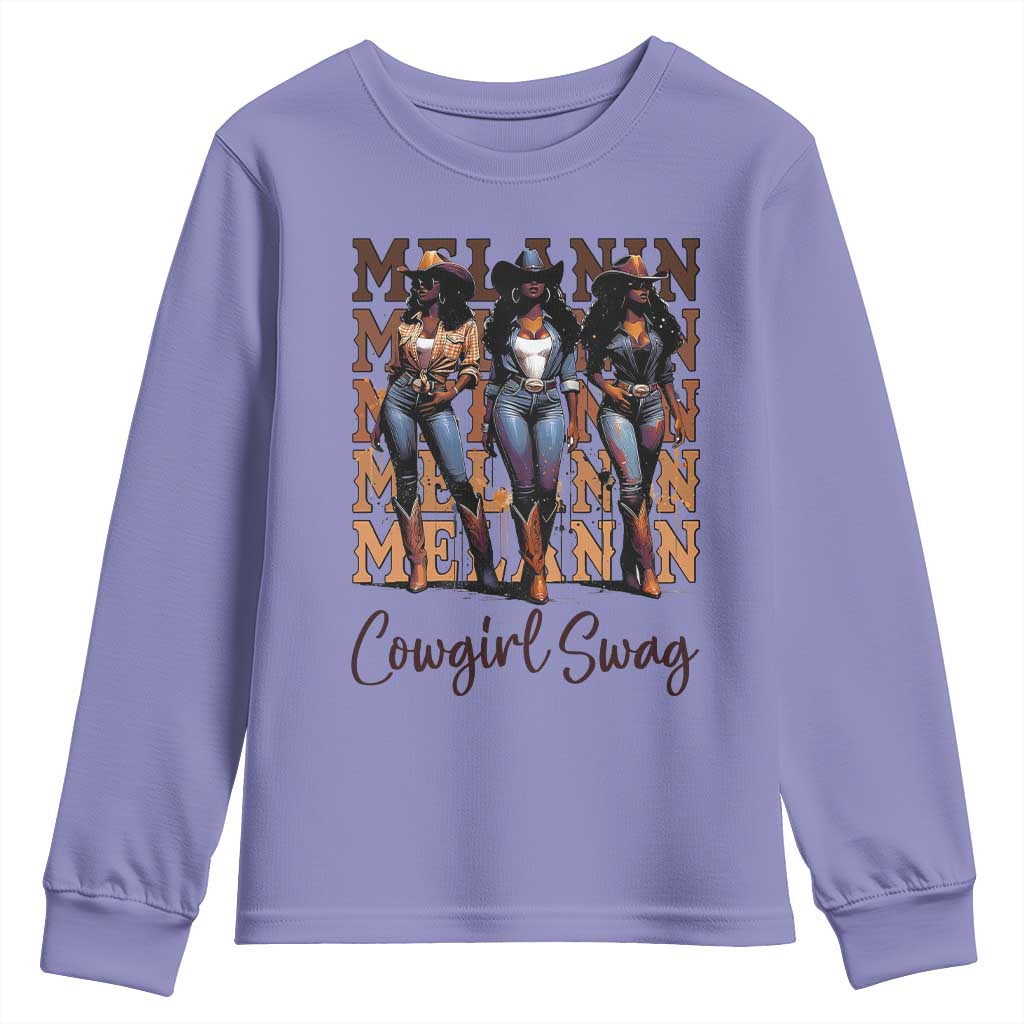 African Melanin Cowgirl Swag Youth Sweatshirt Cowgirls Black History Pride TS02
