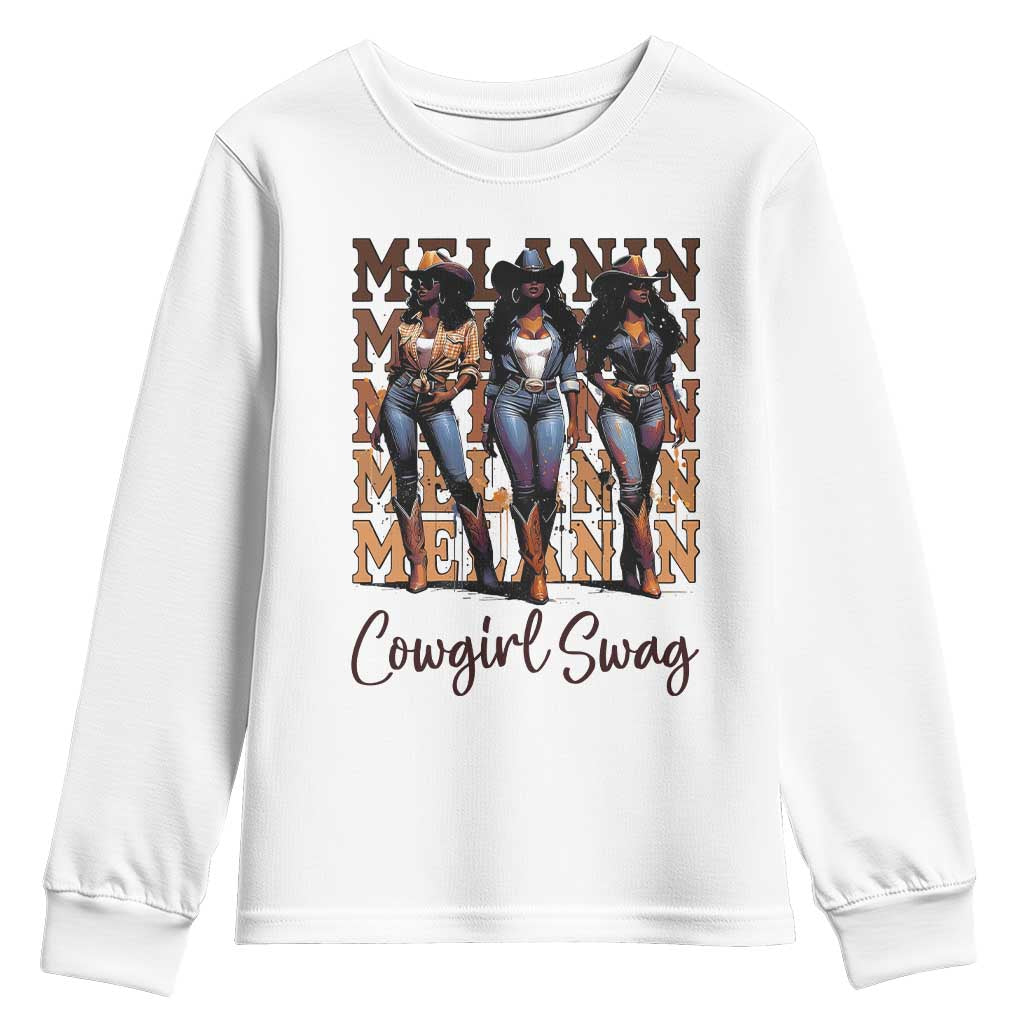 African Melanin Cowgirl Swag Youth Sweatshirt Cowgirls Black History Pride TS02
