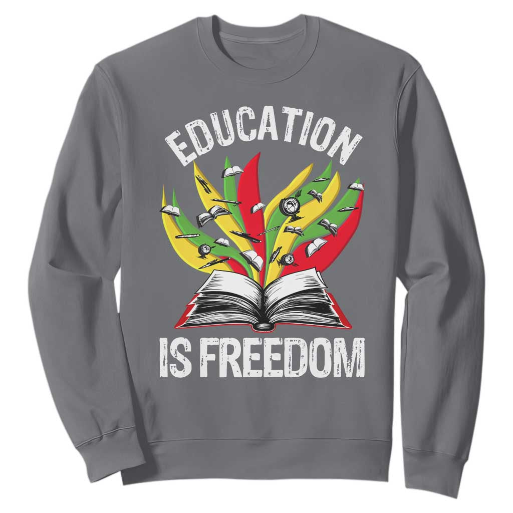 Black Education Is Freedom Sweatshirt Teaching History Month Books TS02