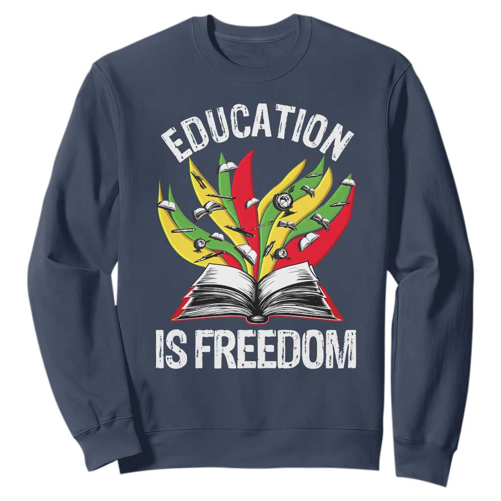 Black Education Is Freedom Sweatshirt Teaching History Month Books TS02