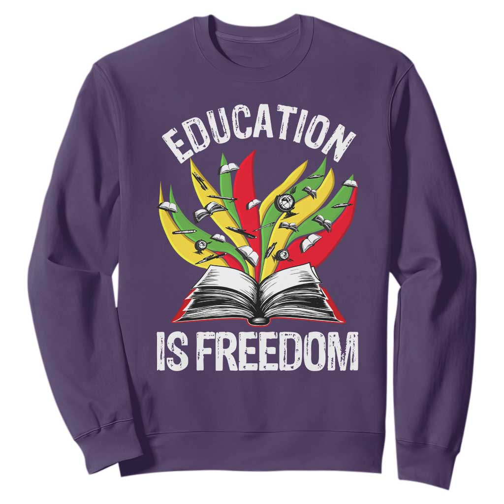 Black Education Is Freedom Sweatshirt Teaching History Month Books TS02
