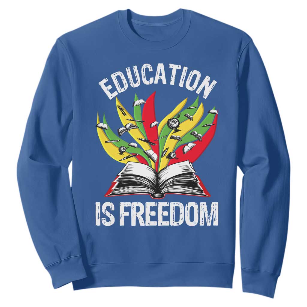Black Education Is Freedom Sweatshirt Teaching History Month Books TS02