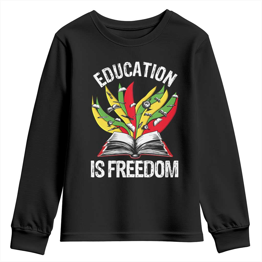 Black Education Is Freedom Youth Sweatshirt Teaching History Month Books TS02