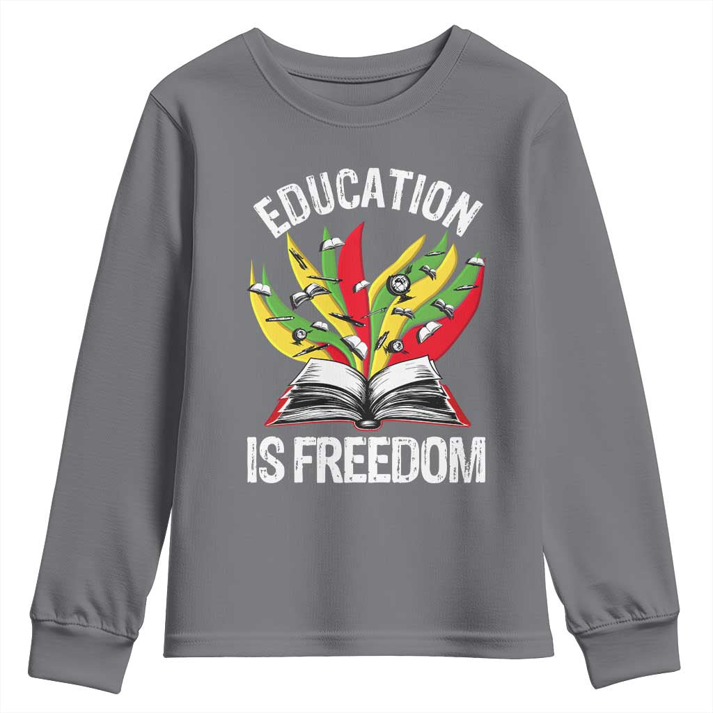 Black Education Is Freedom Youth Sweatshirt Teaching History Month Books TS02