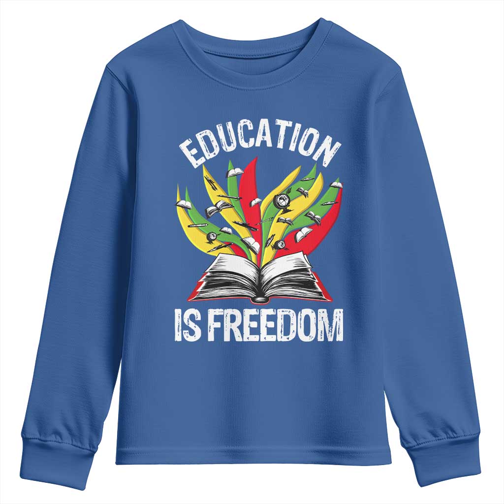 Black Education Is Freedom Youth Sweatshirt Teaching History Month Books TS02