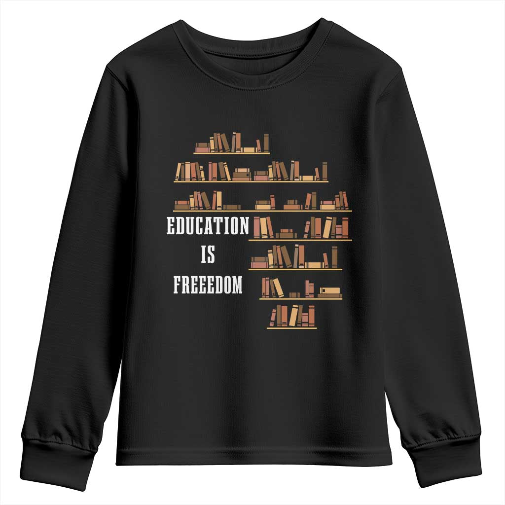 Black History Education Is Freedom Youth Sweatshirt African Roots Africa Map TS02