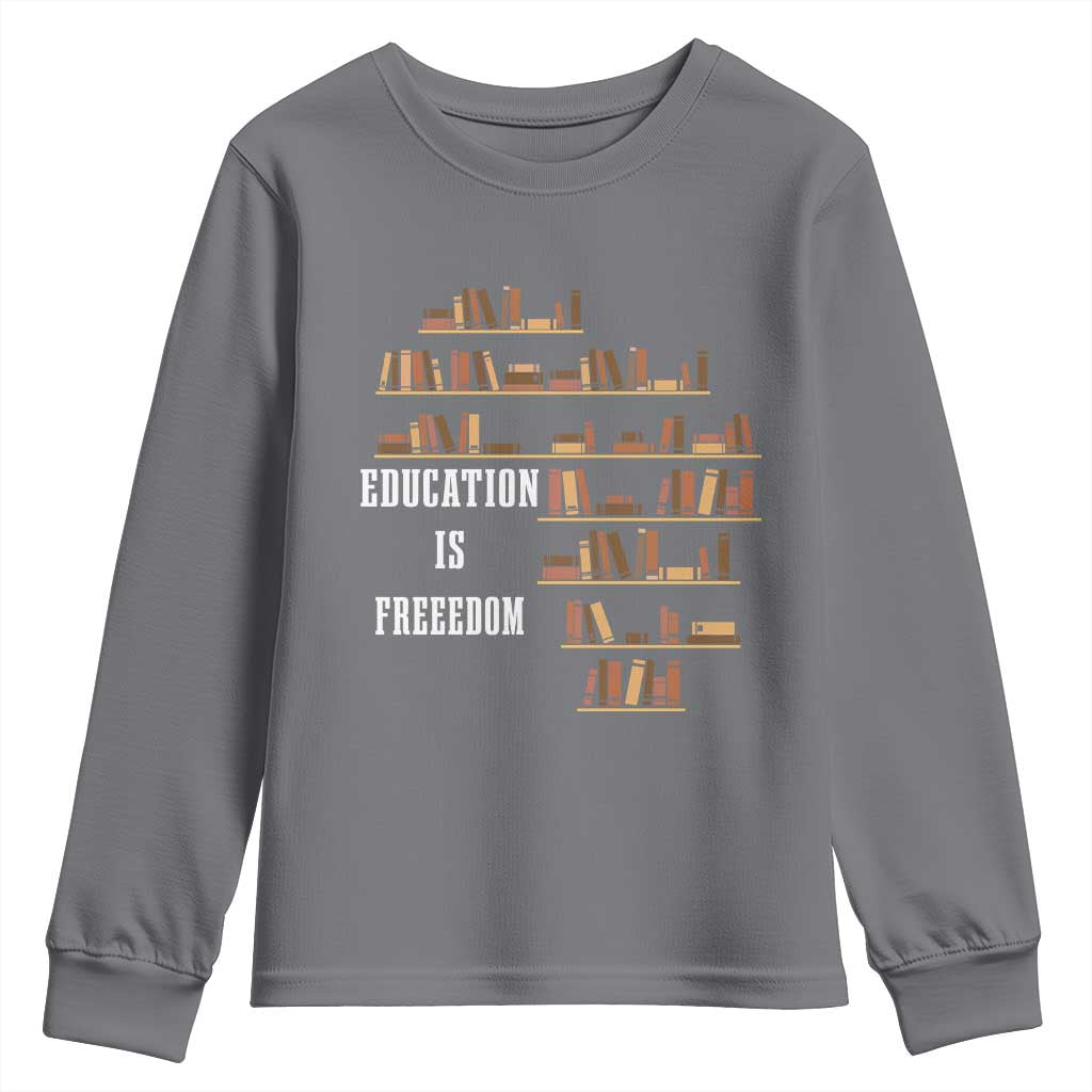 Black History Education Is Freedom Youth Sweatshirt African Roots Africa Map TS02