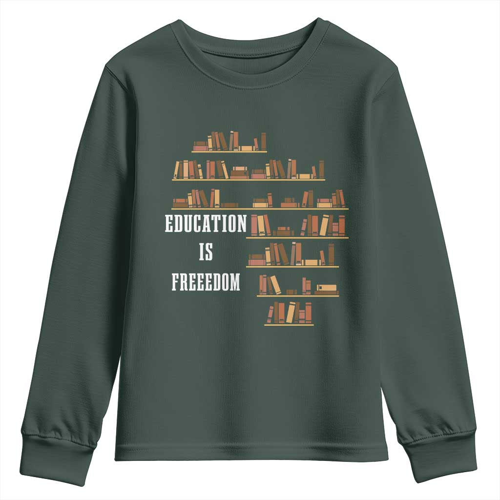 Black History Education Is Freedom Youth Sweatshirt African Roots Africa Map TS02