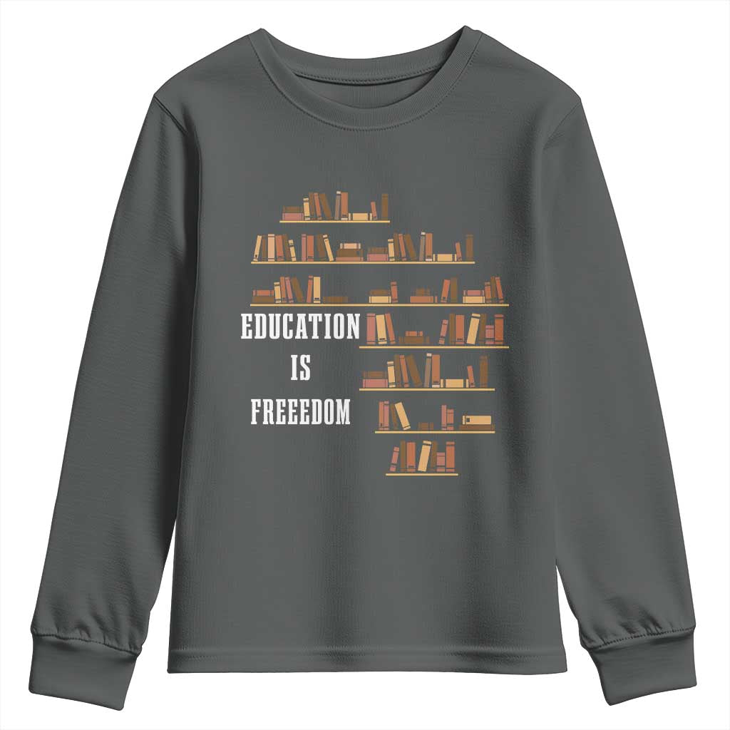 Black History Education Is Freedom Youth Sweatshirt African Roots Africa Map TS02