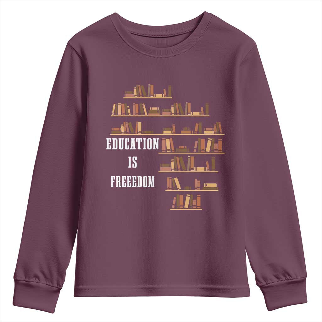 Black History Education Is Freedom Youth Sweatshirt African Roots Africa Map TS02
