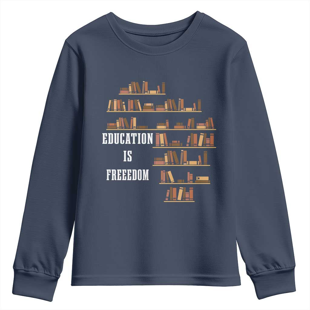 Black History Education Is Freedom Youth Sweatshirt African Roots Africa Map TS02