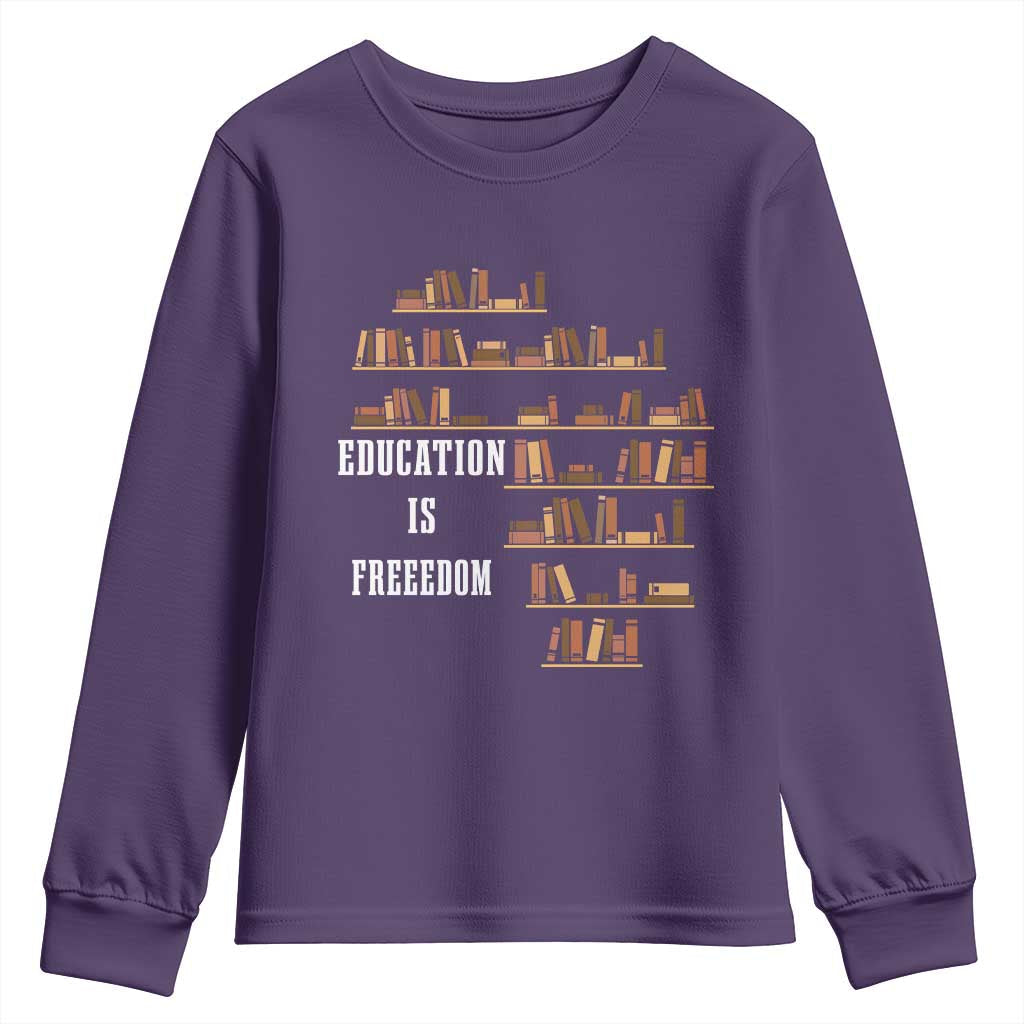 Black History Education Is Freedom Youth Sweatshirt African Roots Africa Map TS02