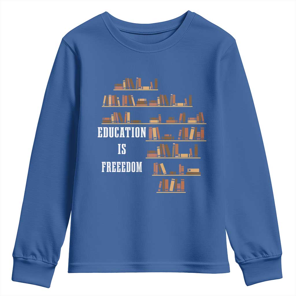 Black History Education Is Freedom Youth Sweatshirt African Roots Africa Map TS02