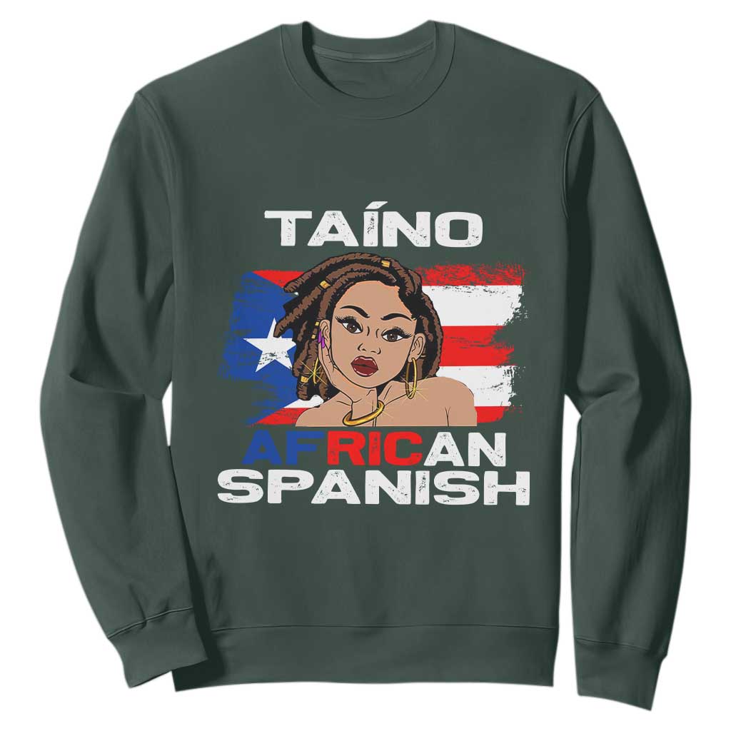 Afro Puerto Rico Hispanic Heritage Sweatshirt Taino African Spanish Roots TS02